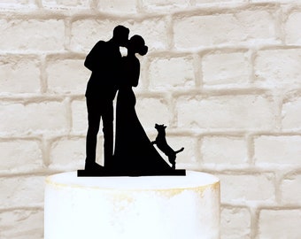 Jack Russell Terrier Silhouette Wedding Cake Topper