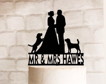 Two Beagles Wedding Cake Topper