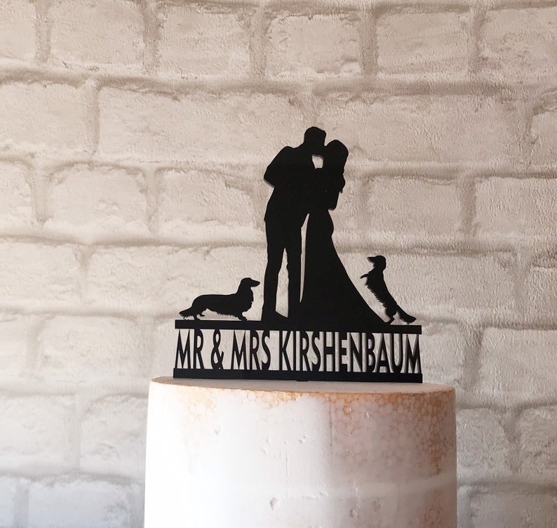 Wedding Cake Topper With 2 Long Haired Dachshunds Etsy
