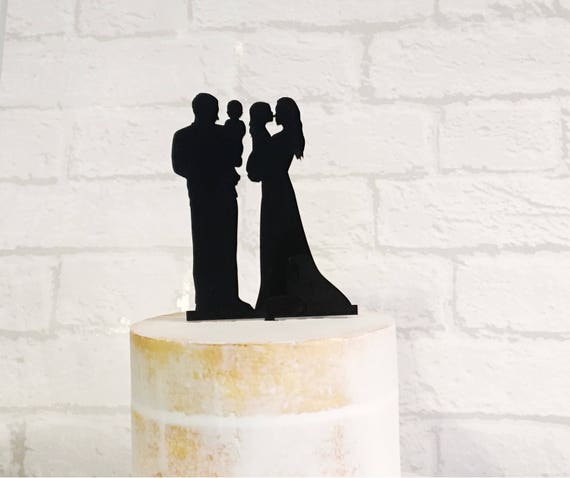 Family Wedding Cake Topper Bride Groom Baby And Daughter Cake Etsy