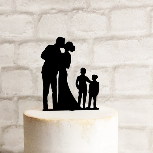 Bride and Groom Wedding Cake Topper With Child Family Etsy