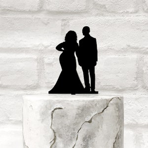 Décoration pour gâteau de mariage silhouette courbée grande taille