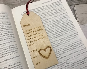 Personalized Engraved Wooden Bookmark: Gift for Bookworm