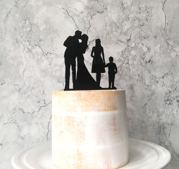 Family Cake Topper Silhouette Family Wedding Cake Topper With Etsy