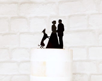 Greyhound Wedding Cake Topper Silhouette