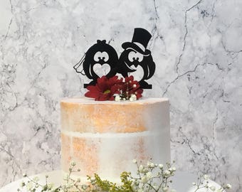 Penguin Wedding Cake Topper, Animal Cake Topper, Penguin Cake Topper, Alternative Cake topper, cute, animal wedding