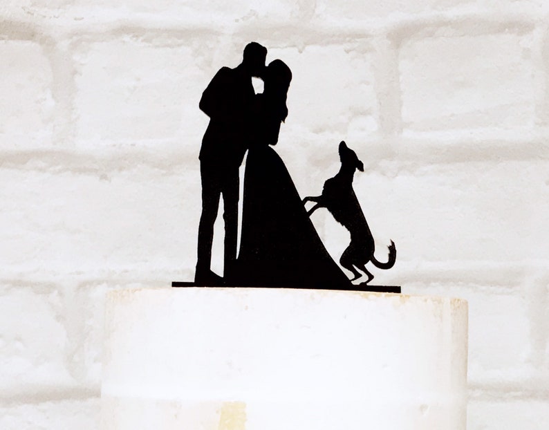 Lurcher Dog Silhouette Wedding Cake Topper Etsy