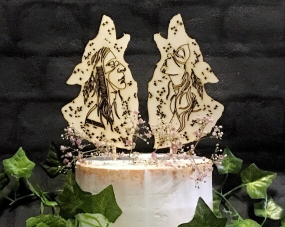Wolf Wedding Cake Topper Wooden Wolf Cake Topper Native Etsy