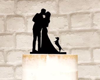 Jumping Dachshund Wedding Cake Topper