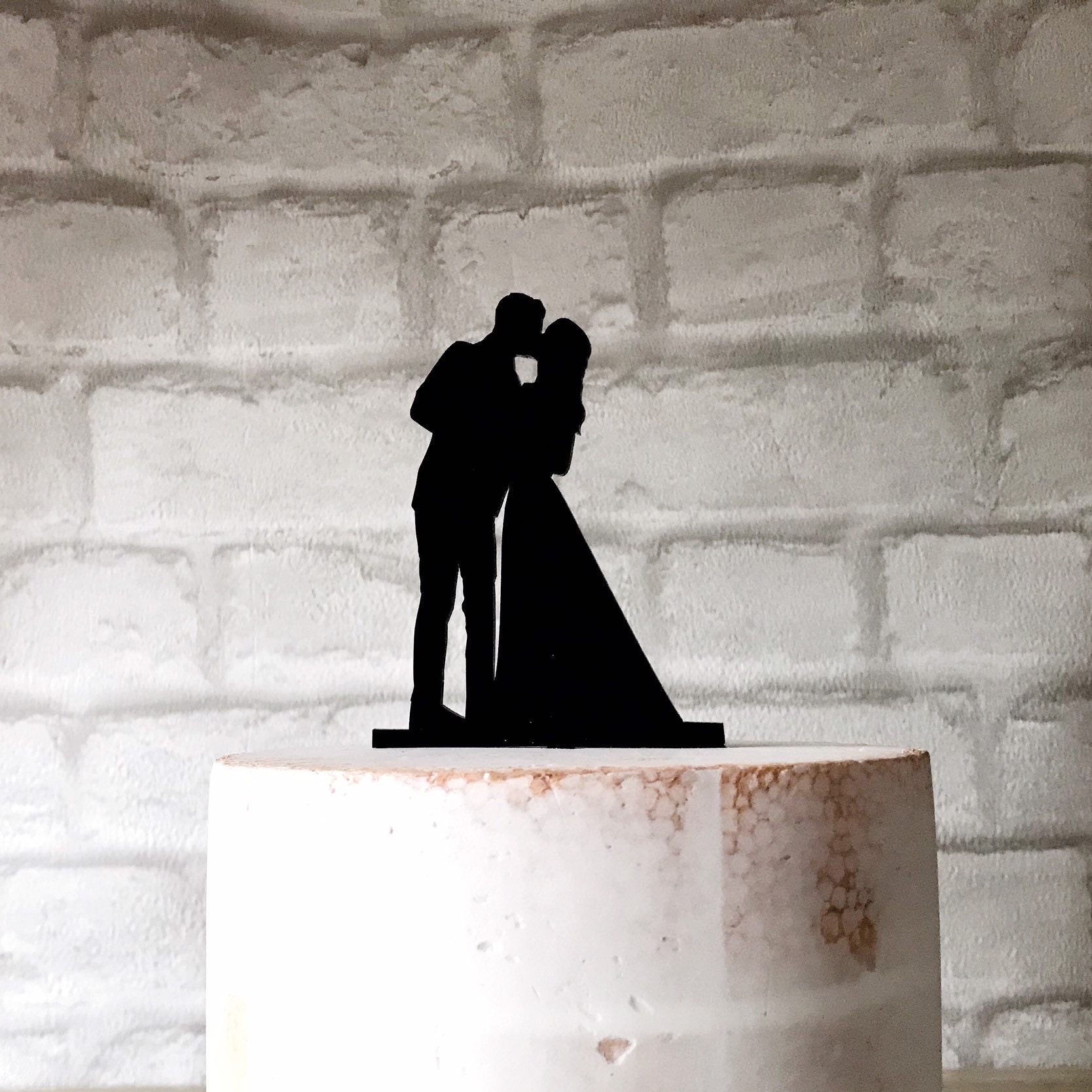 Bride and Groom Silhouette Wedding Cake Topper - Etsy