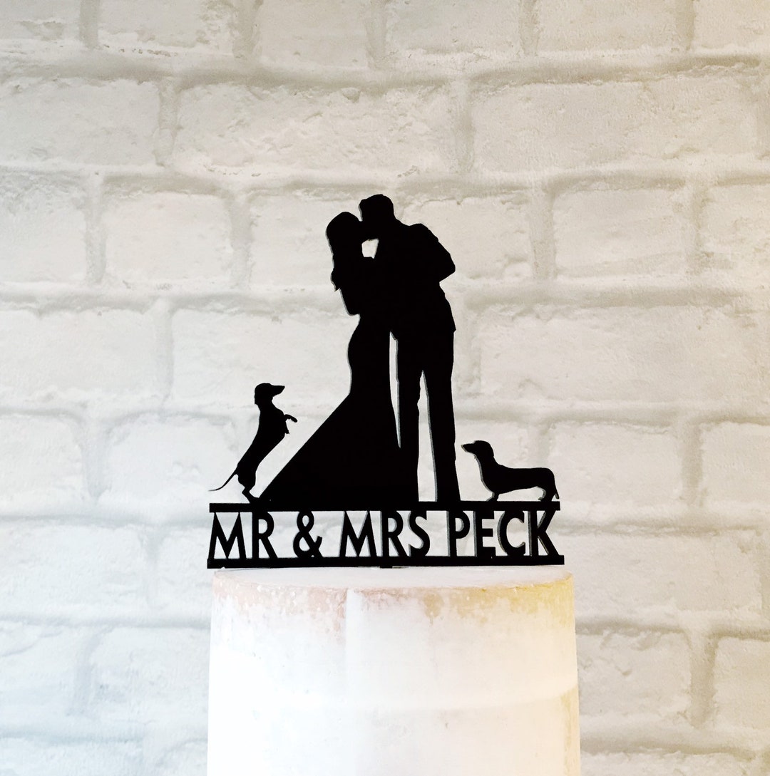 2 Dachshunds Wedding Cake Topper, Decoration With Two Dachshund Sausage ...