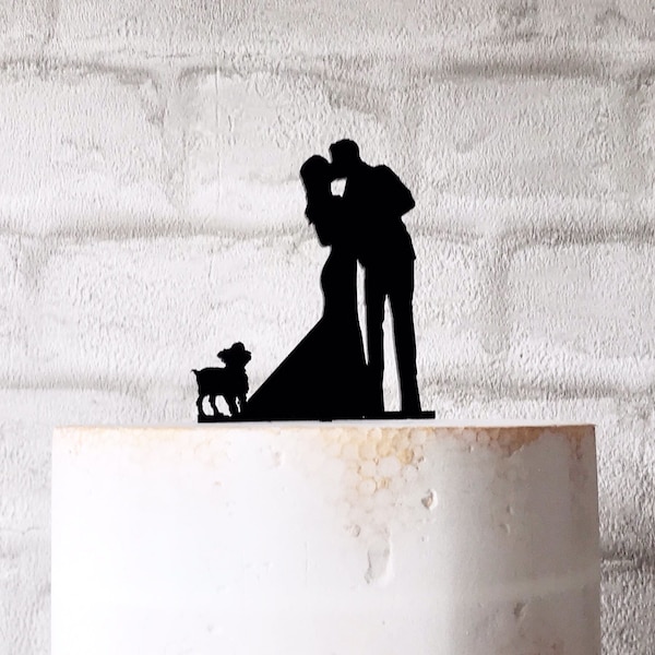 Yorkshire Terrier Dog Wedding Cake Topper Silhouette