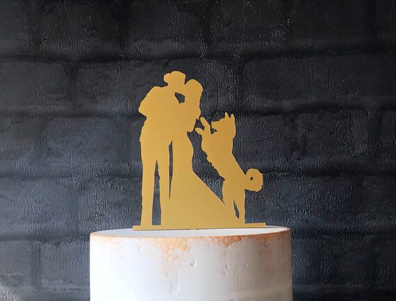 Husky wedding top cake topper