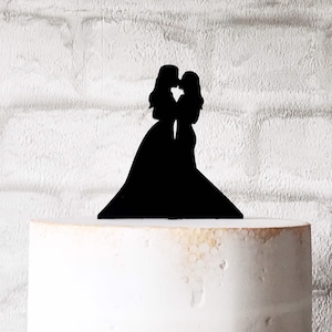 Décoration de gâteau de mariage lesbien : décoration de gâteau LGBT en acrylique noir