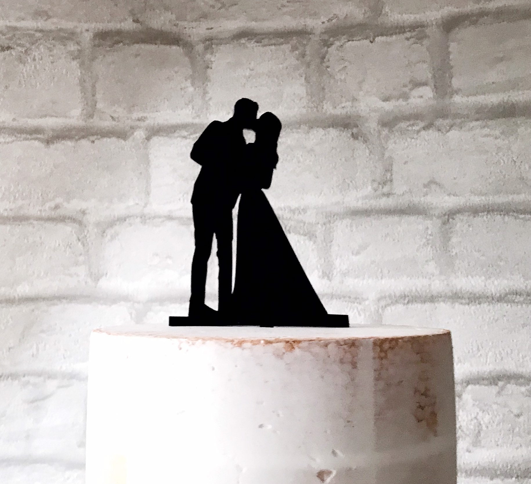 Bride and Groom Silhouette Wedding Cake Topper - Etsy