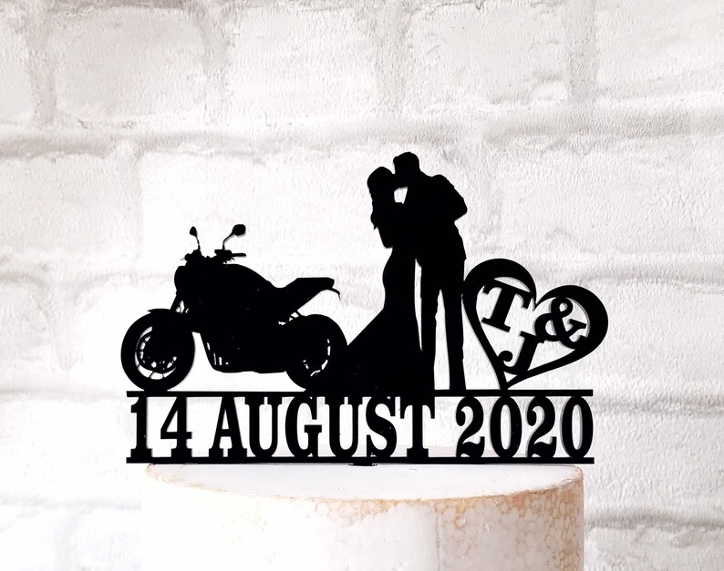 Motorrad Hochzeit Cake Topper Brautpaar Silhouette Etsy