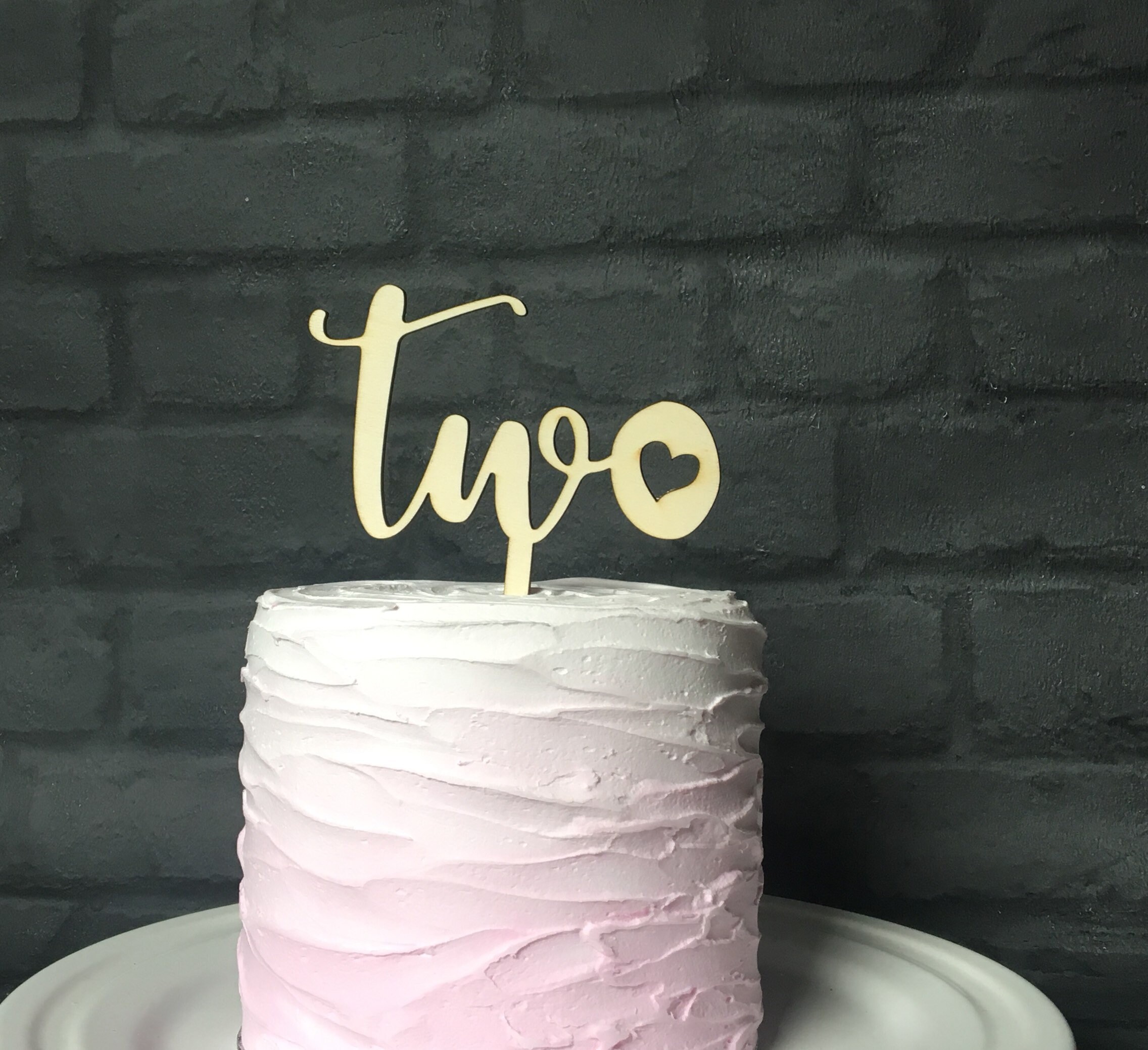 Wooden Two Cake Topper: Second Birthday Decoration - Etsy