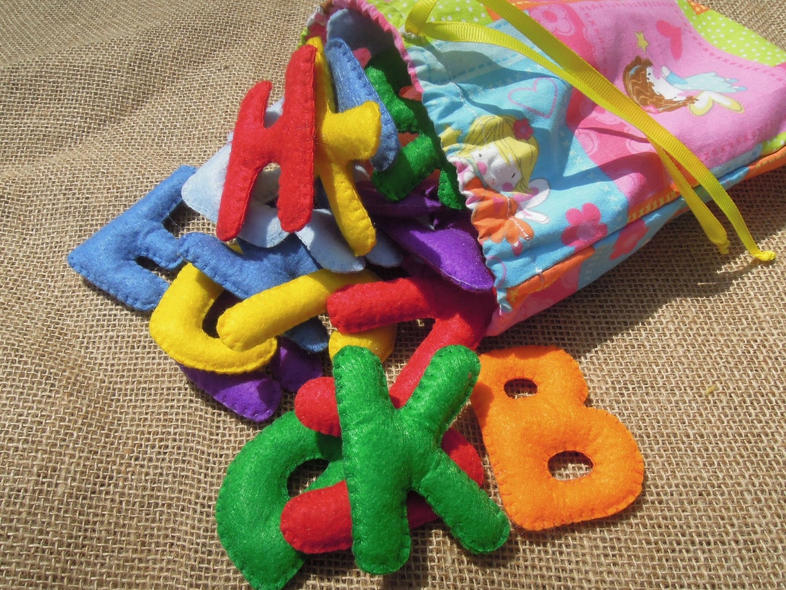 Learning Toys Colorful Letters Stuffed Felt Alphabet, Handmade Letters