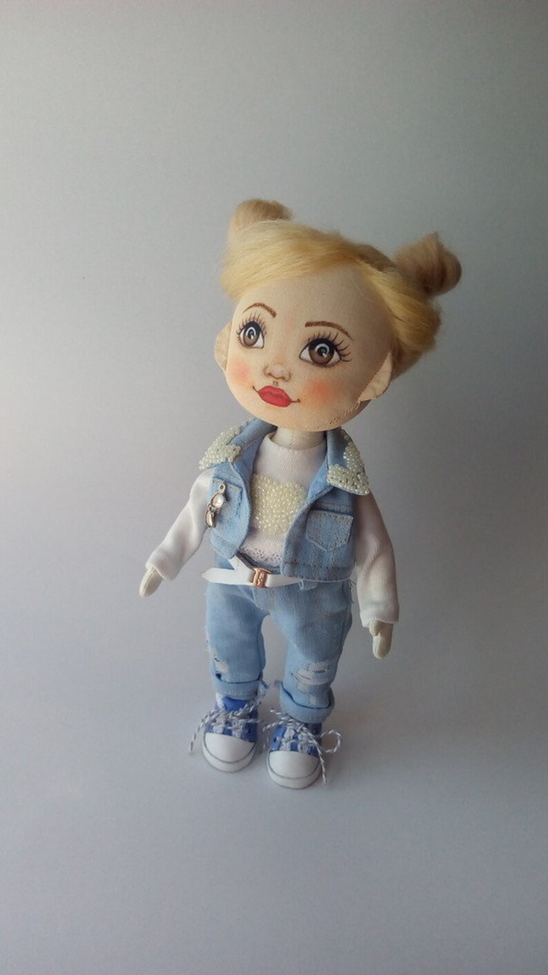 Soft Cloth Rag Doll Hand made Keepsake doll Raggedy doll Interior decor OOAK doll Fabric unique Exclusive beautiful doll Soft toy gift girl