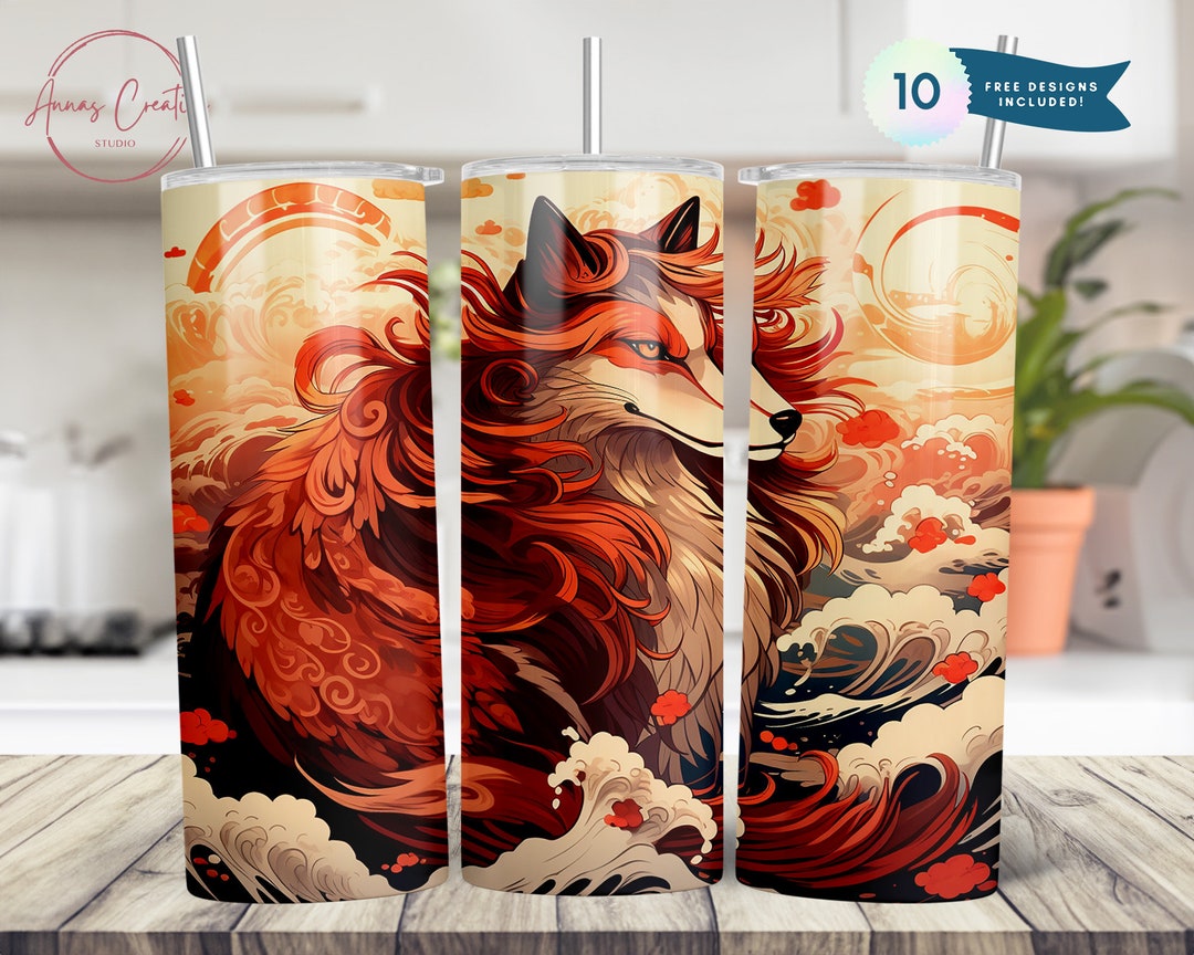 Magic Fox Fantasy 20 Oz Skinny Tumbler Sublimation Design Digital ...