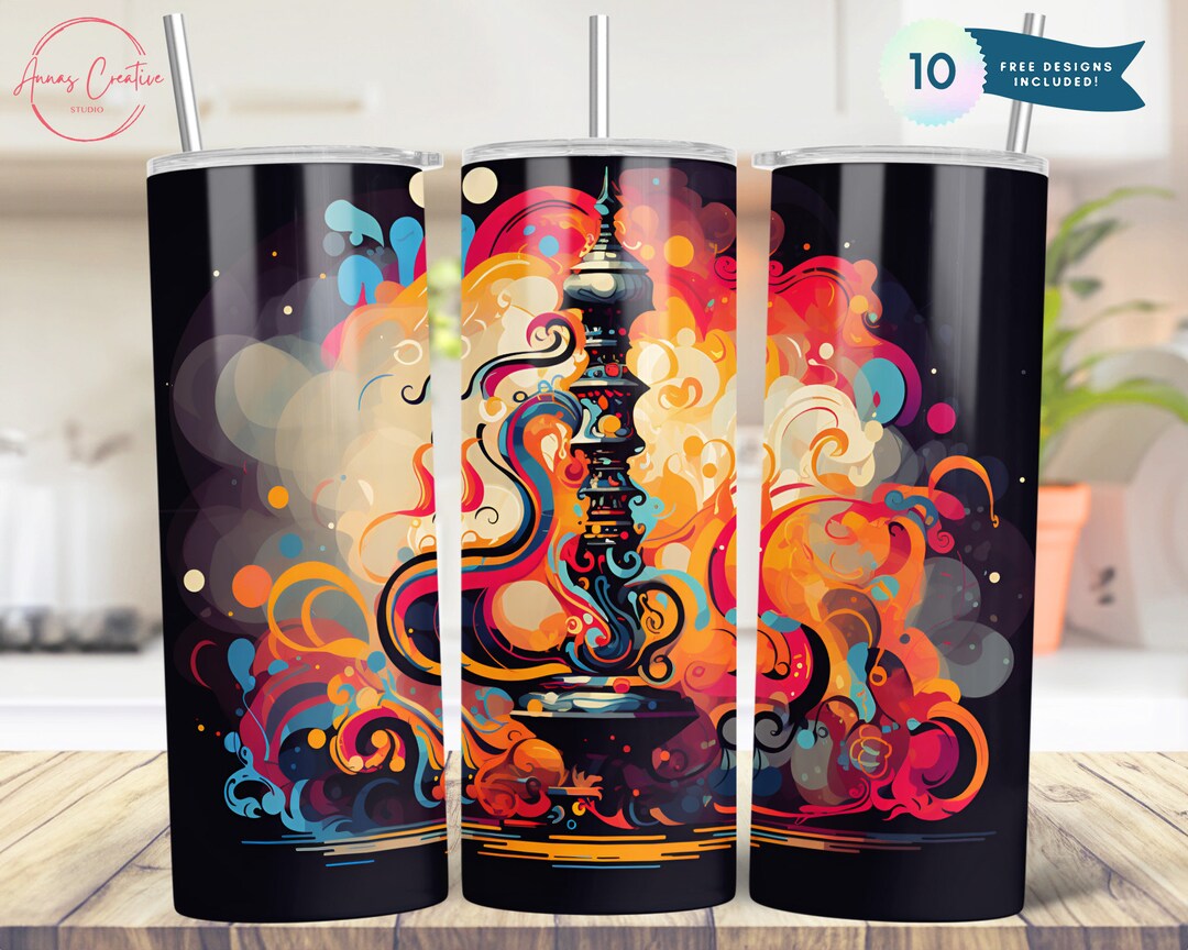 Hookah 20oz Skinny Tumbler Sublimation Designs Dirty Hookah Tumbler for