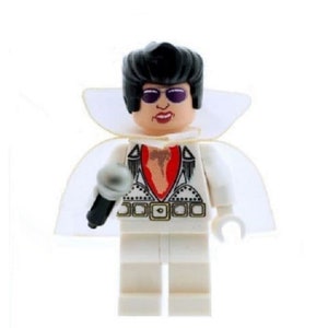 Elvis King of Rock and Roll  Custom  Minifigure  (in Stage Outfit)