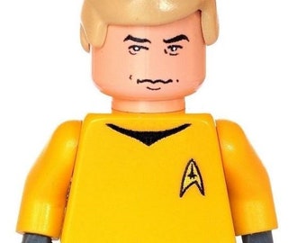 Custom Design Minifigure - Captain James Kirk (Star Trek) Printed On LEGO Parts