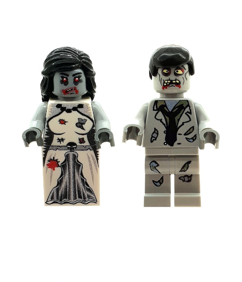 Custom Designed Minifigure Zombie Bride /& Groom Printed On LEGO Parts