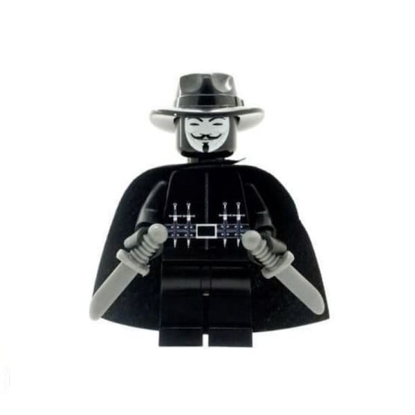 Op maat ontworpen minifiguur: Guy Fawkes-pak gedrukt op LEGO-onderdelen