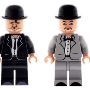 Custom Designed Minifigure - Mr Bean With Teddy Printed On