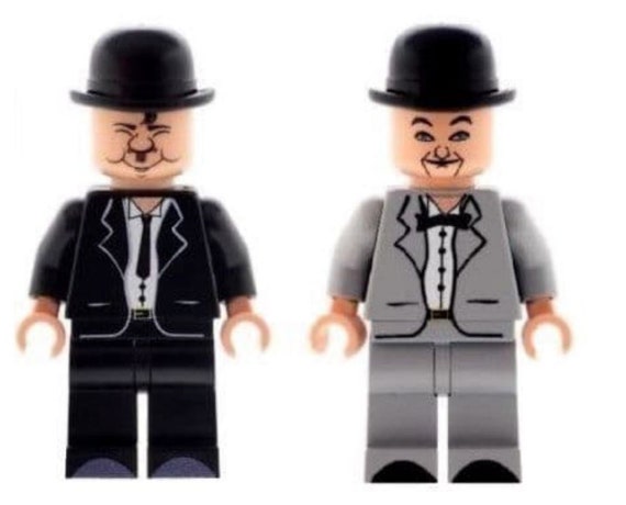 Custom Designed Minifigures Comedy Due Laurel and Hardy Printed On LEGO Parts