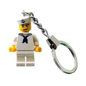 Custom Designed Minifigure - Sailor Keyring - Keychain Printed On LEGO Parts