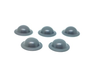 Pack of 5 Custom Brodie Helmets - Dark Grey for Minfigures