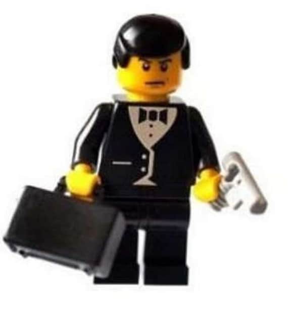 Custom Design Minifigures Spy, Secret Agent Printed on LEGO