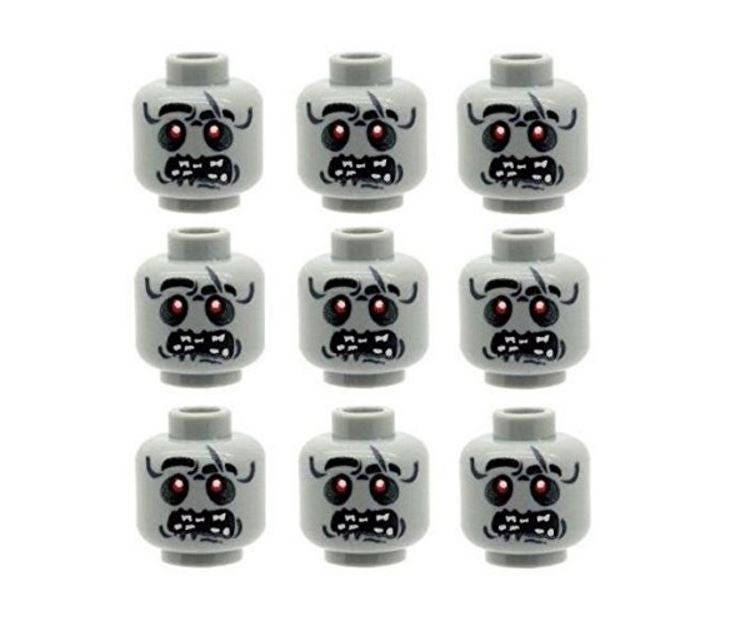 Zombie Gore Head Pack For Minifigs Fortnite Lego Zombie Clone Red
