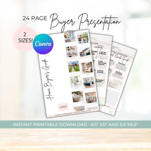 Buyer Presentation Booklet- Buyer&#39;s Guide- Real Estate Marketing Templates - Realtor Branding - Printable Digital Canva Template-
