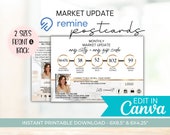 Real Estate Market Update Postcards - Remine - Real Estate Marketing Material - Realtor Branding -Real Estate Templates - Farming Material