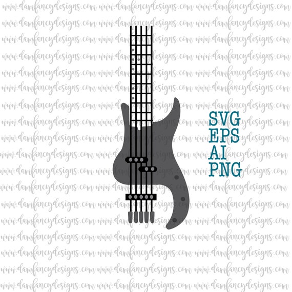 Electric Guitar Svg For Tumblers 5 String Guitar Cut File Etsy