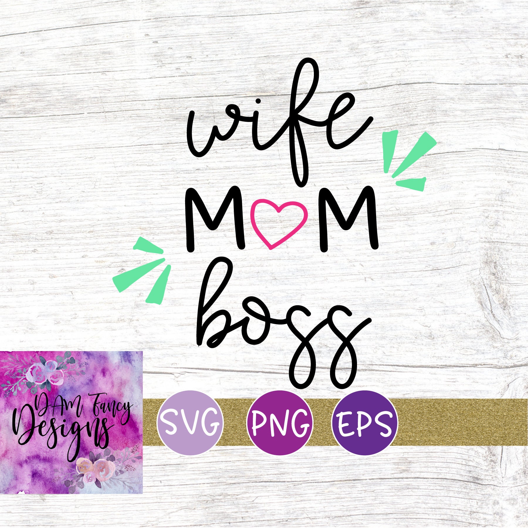Download Wife Mom Boss Svg Popular Quote Cut File Swirly Font Etsy