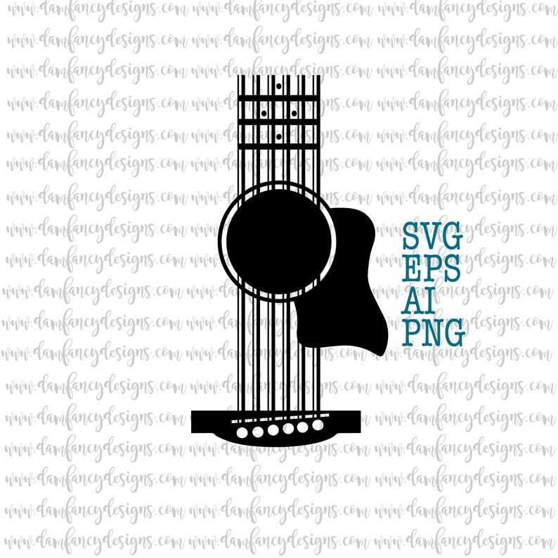 Download Guitar svg for tumblers acustic guitar cut file AI EPS | Etsy
