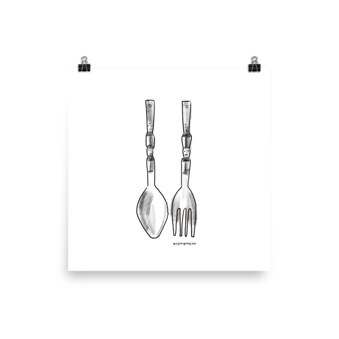Wooden Fork and Spoon Print Filipino Filipinx House Decor Etsy