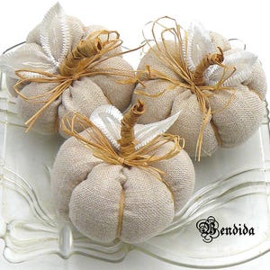 3 Burlap Fabric Halloween Pumpkins, Fall Table Centerpiece, Primitive Bowls or Vase Fillers, Autumn Tiered Tray, Thanksgiving Home Decor.