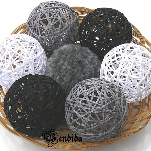 Gray Black White Decorative Balls for Bowl Vase Fillers Orbs Etsy