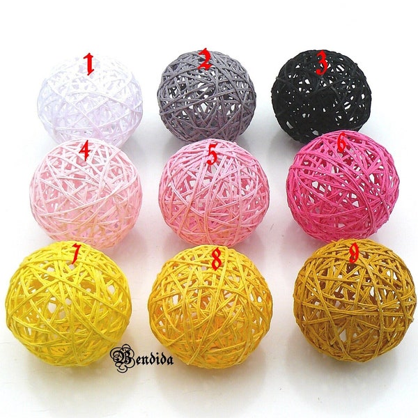 3" Decorative Balls for Bowls, Vase Fillers Colorful Orbs, Multi Colored Cotton Yarn Wrapped Spheres, Table Centerpiece, Year Round Decor.