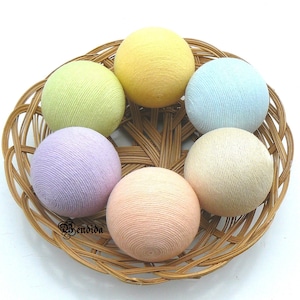 Pastel Decorative Balls for Bowls, Vase Fillers Colorful Orbs, Multi Colored Yarn Wrapped Spheres, Table Centerpiece, Indoor Home Decor.