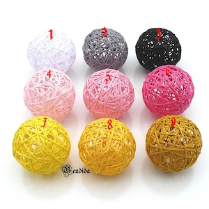 3" Decorative Balls for Bowls, Vase Fillers Colorful Orbs, Multi Colored Cotton Yarn Wrapped Spheres, Table Centerpiece, Indoor Home Decor.