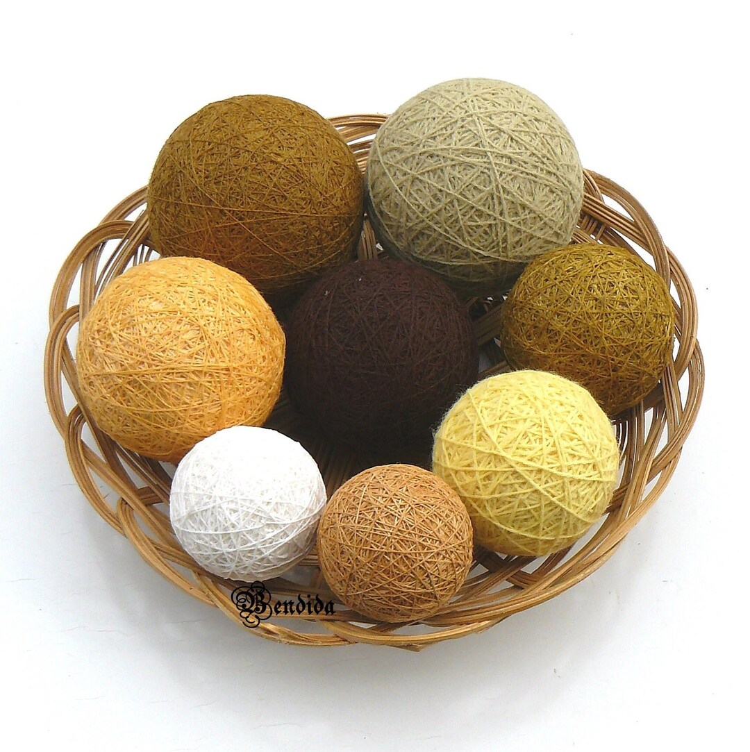 8 Colorful Decorative Balls for Bowls, Vase Fillers Orbs, Yarn Wrapped