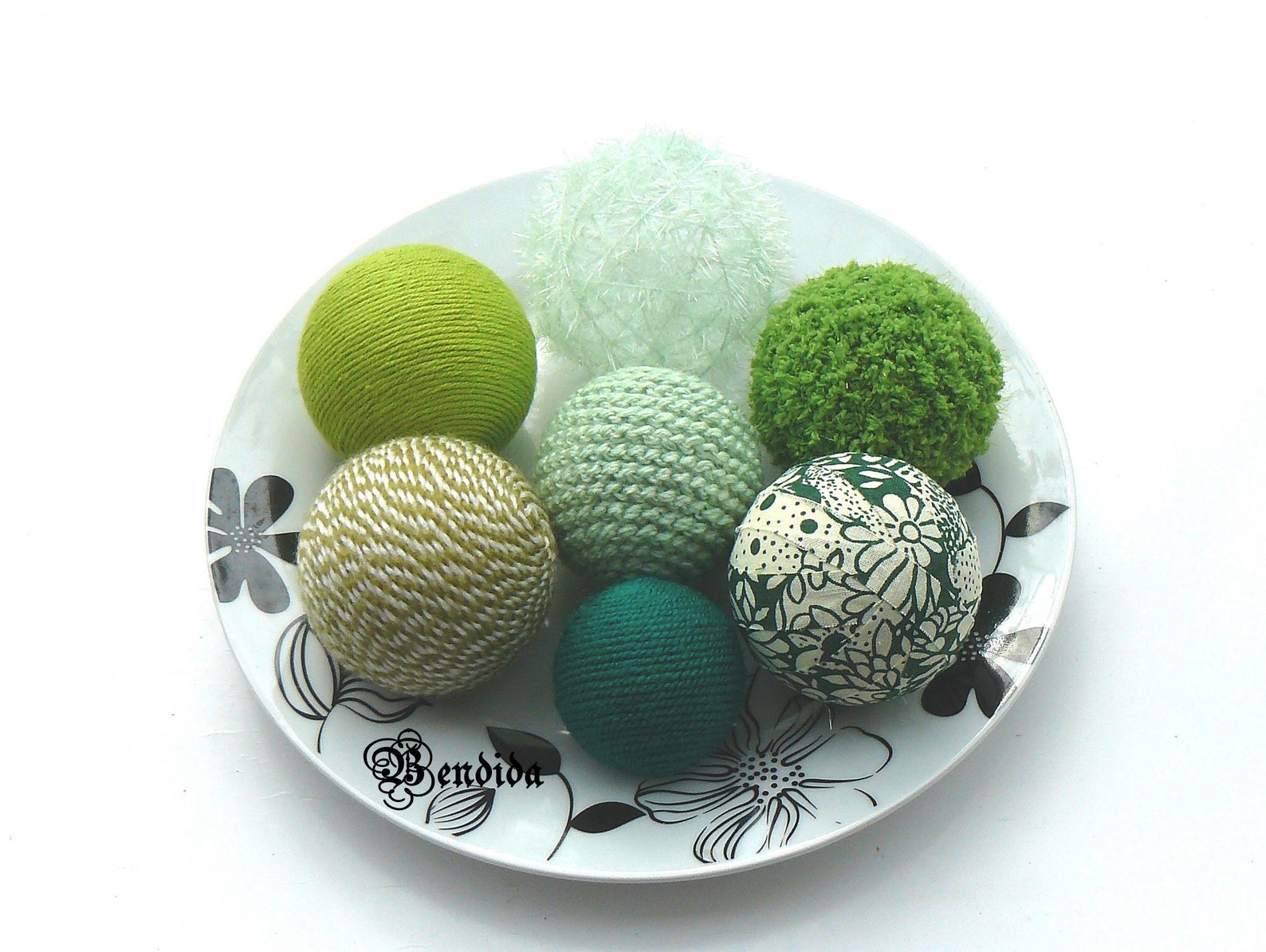 Green Decorative Balls for Bowl Vase Fillers Orbs Wrap Yarn Etsy