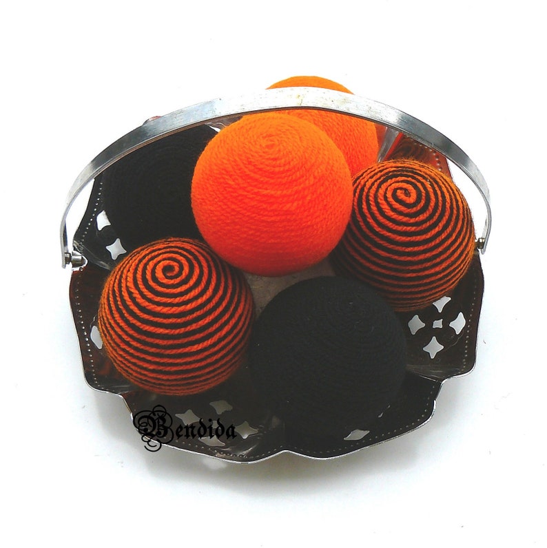 Orange Black Decorative Balls for Bowl Vase Fillers Orbs Etsy