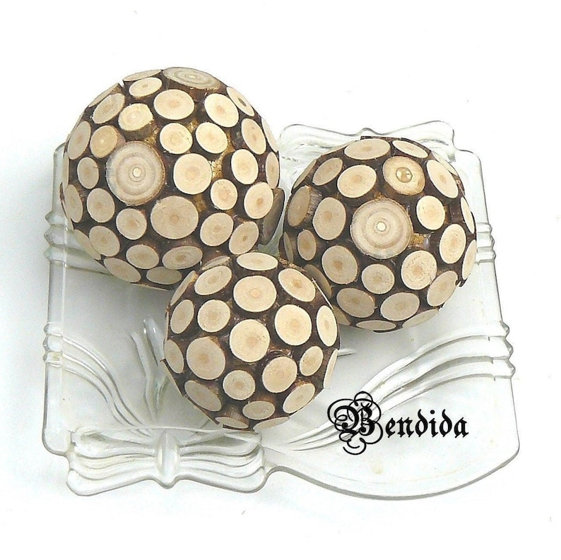 Wooden Slice Decorative Balls for Bowls, Vase Fillers Orbs Spheres, Natural Table Centerpiece, Farmhouse Shelf Sitter, Neutral Home Decor. image 1